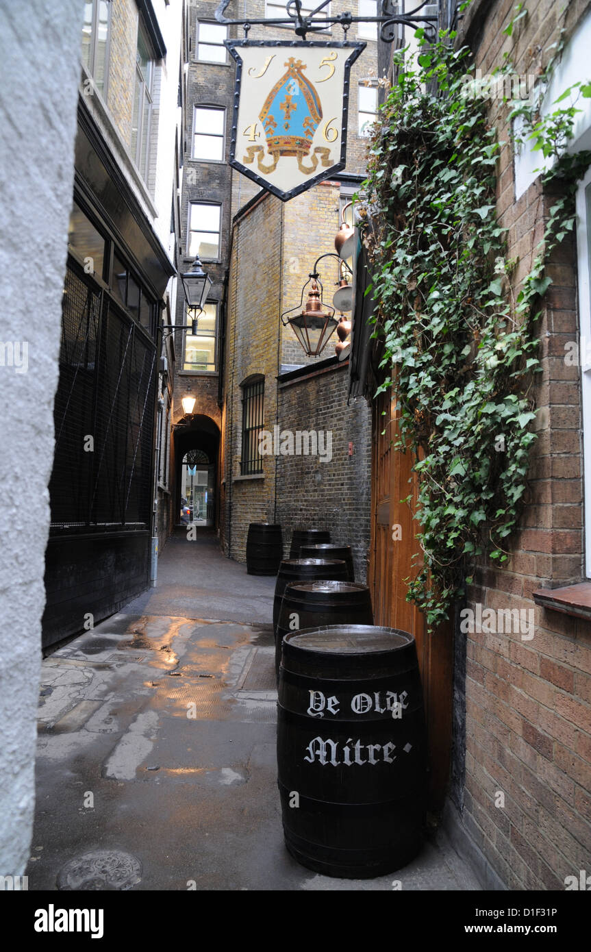 Ye Olde Mitre Tavern Pub, Ely Court, Holborn, London Stockfoto