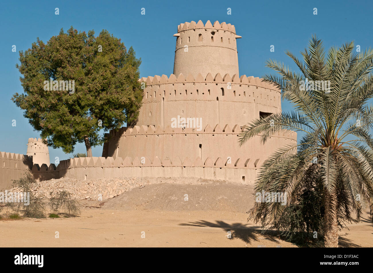 Historischen Festung Al Jahili Fort in Al Ain, Abu Dhabi, Vereinigte Arabische Emirate Stockfoto