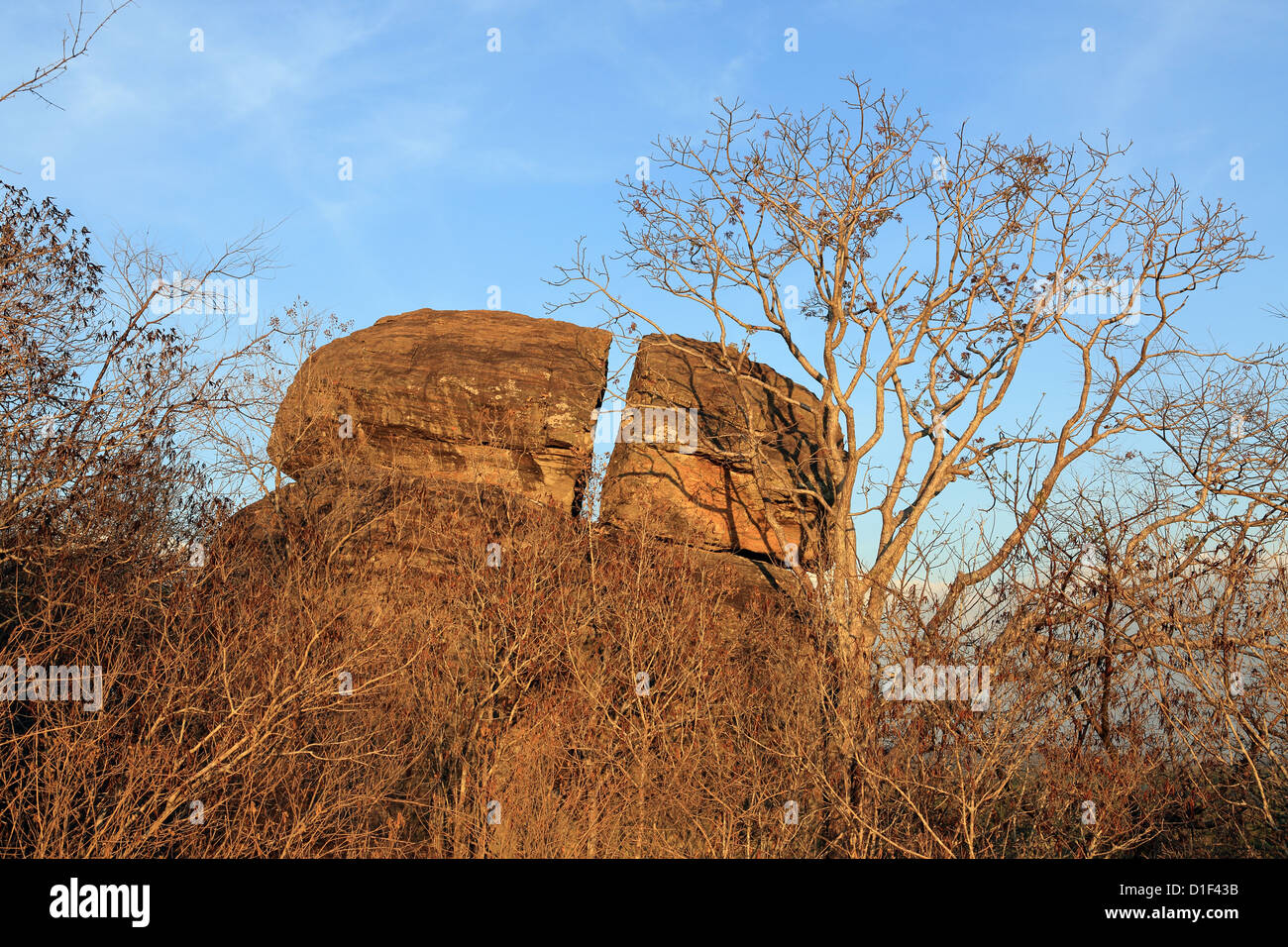 Split-eiförmigen Felsen in Sigiriya, Sri Lanka. Stockfoto