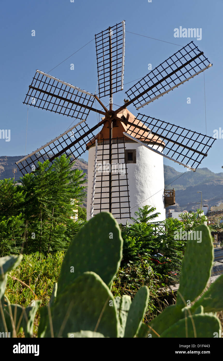 Molina de Viento, Mogan, Grand Canaria, Kanarische Inseln, Spanien, Europa Stockfoto