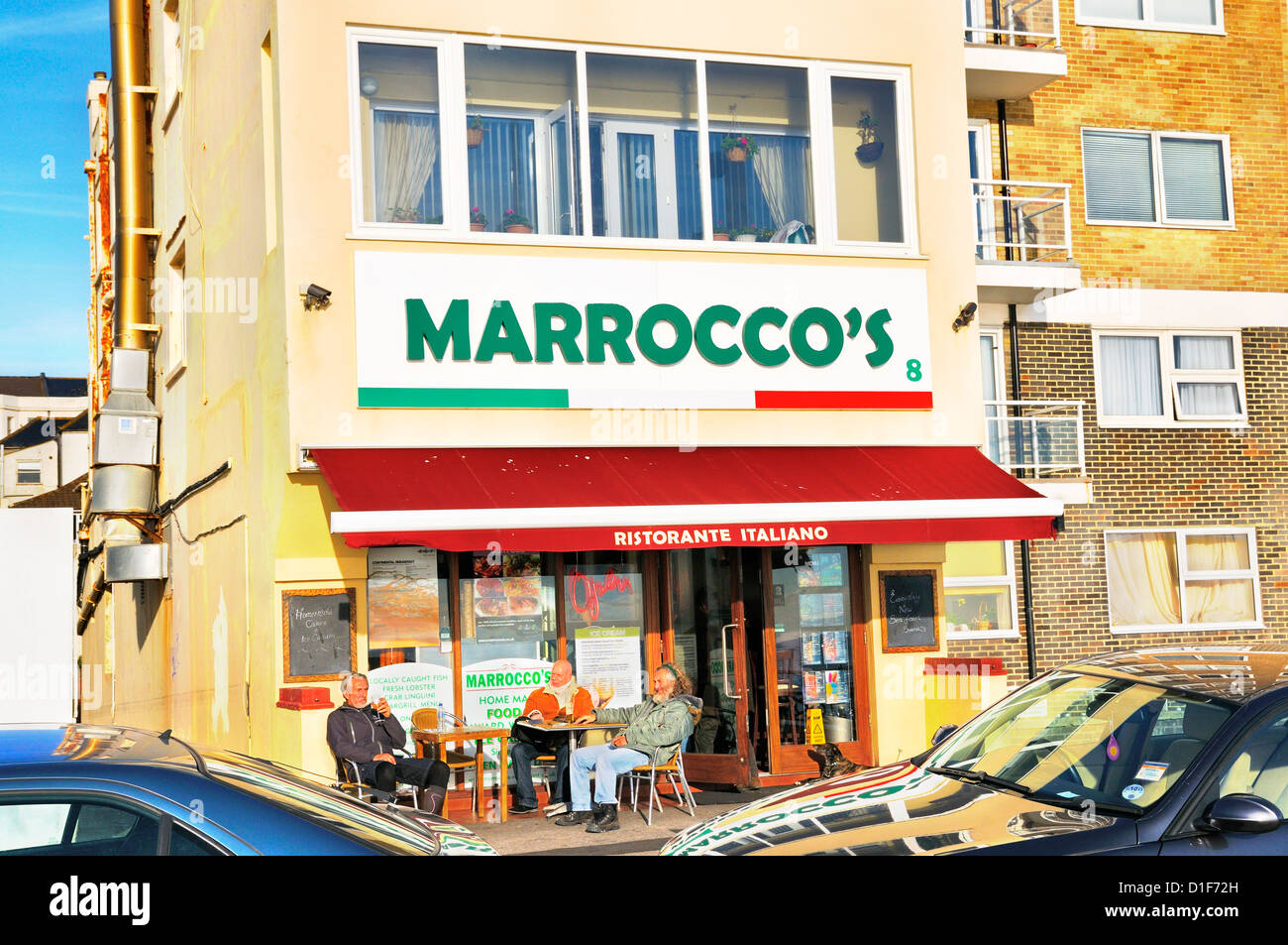 Morroco Italienisches Restaurant, Hove Strandpromenade, Brighton und Hove, East Sussex, UK Stockfoto