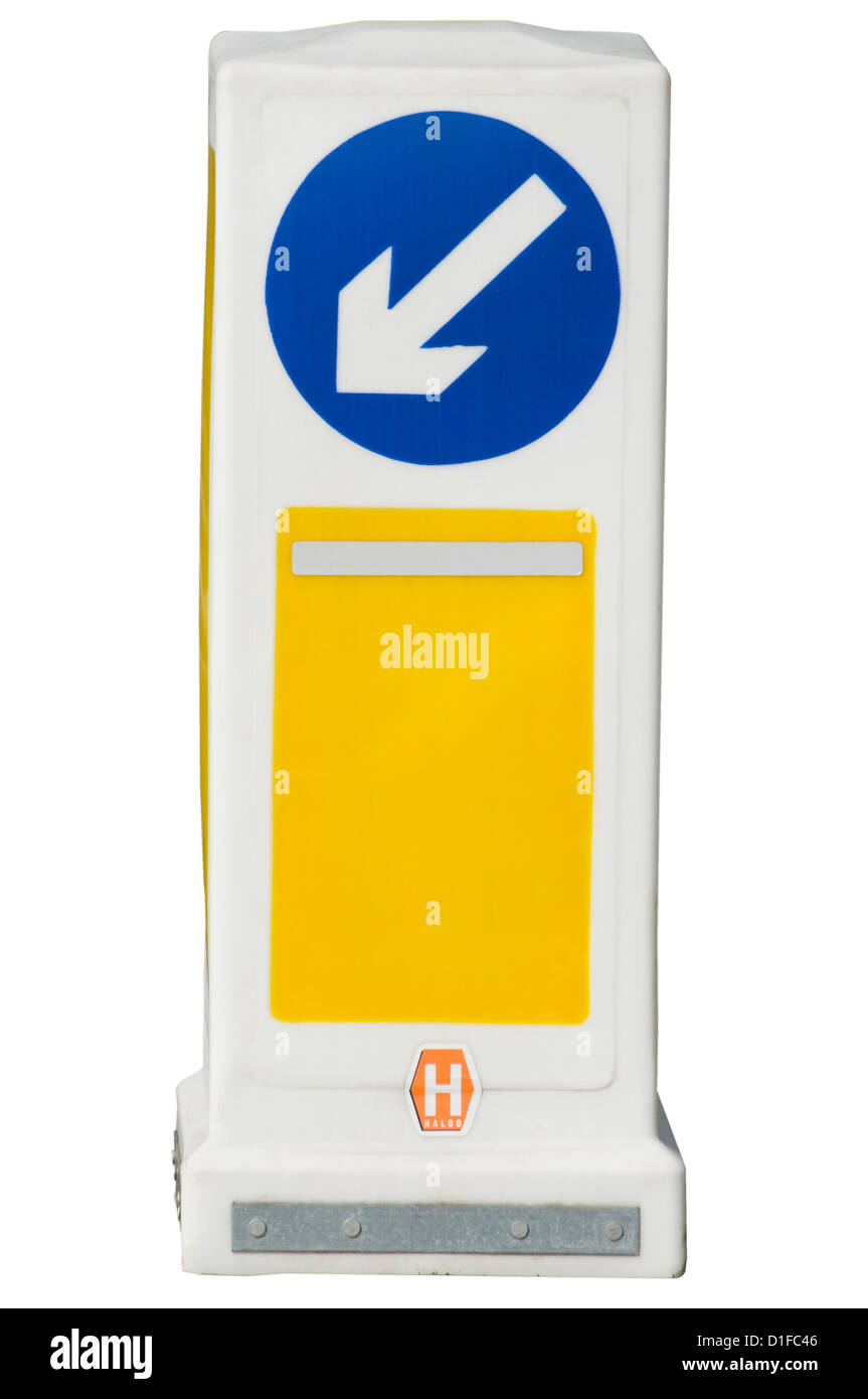 Halten Sie links Straße Automatikpoller Stockfoto