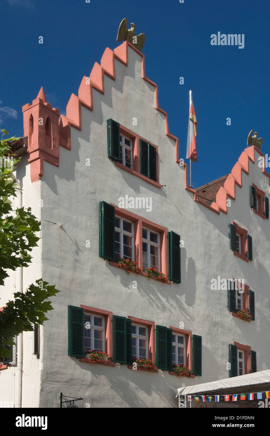 Die Fassade aus dem 17. Jahrhundert Rathaus, Oppenheim, Wein, Rheinland-Pfalz, Deutschland, Europa Stockfoto