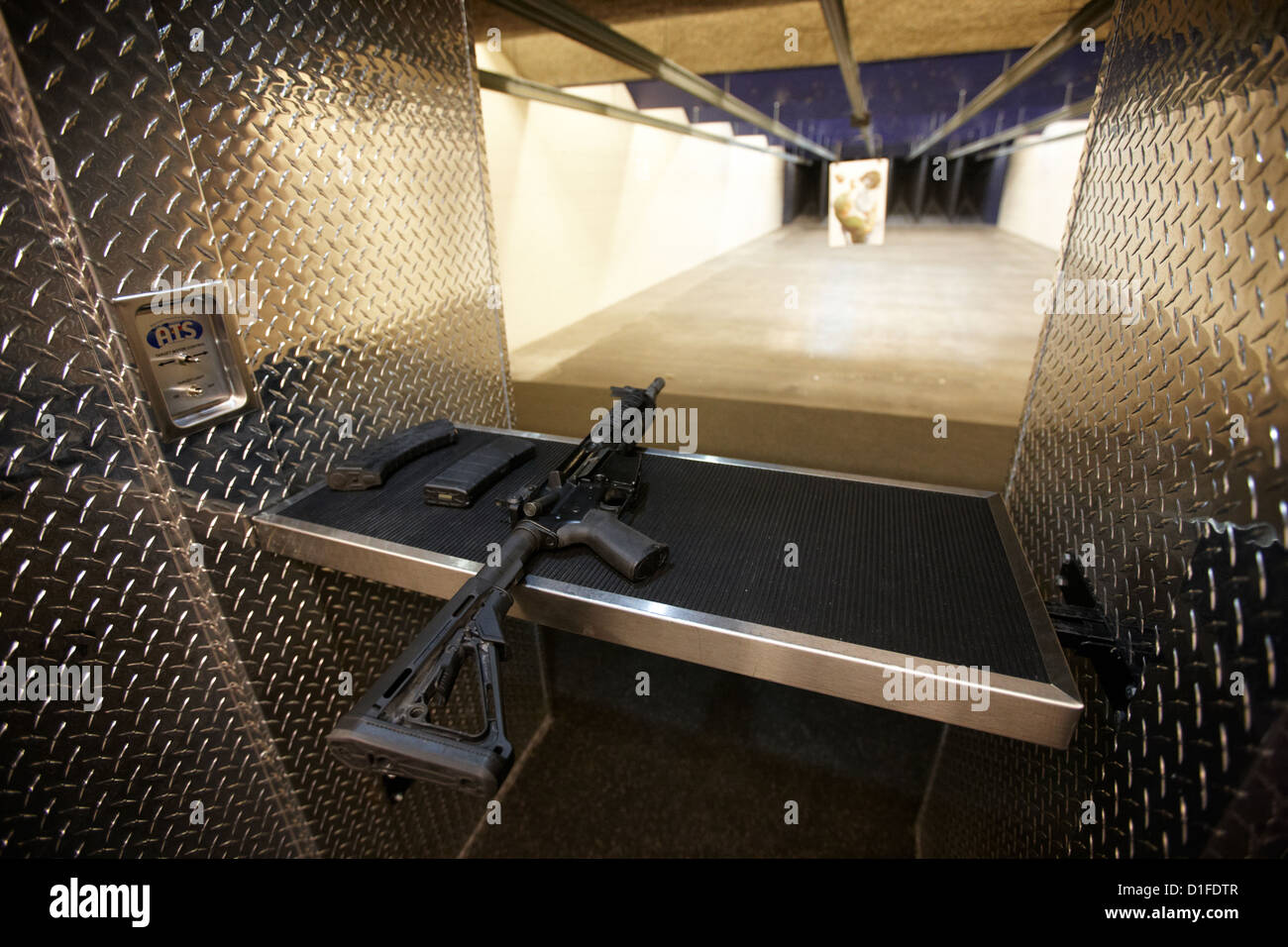 vollautomatisches Sturmgewehr M4 bei einer Pistole Bereich in Las Vegas Nevada, usa Stockfoto