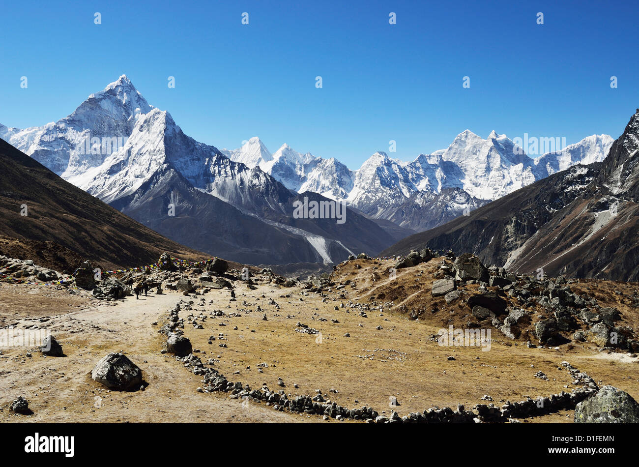 Ama Dablam gesehen vom Thokla, Sagarmatha Nationalpark, Nepal, Solukhumbu Bezirk, Sagarmatha, Ostregion (Purwanchal) Stockfoto