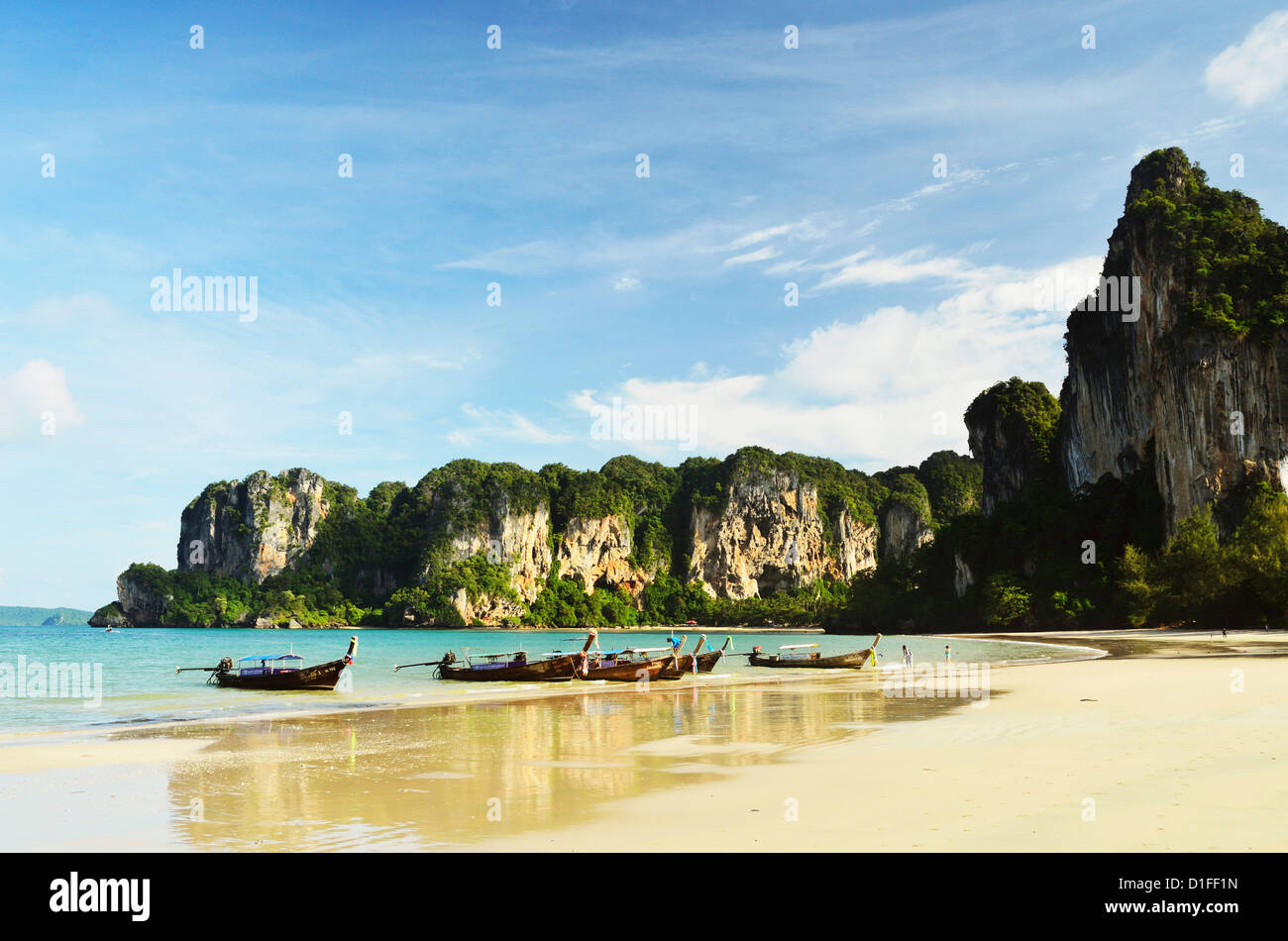 Rai Leh West Beach, Rai Leh (Railay), Andaman Küste, Provinz Krabi, Thailand, Südostasien, Asien Stockfoto