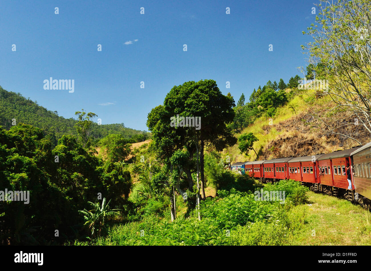 Blick vom Bahnhof Central Highlands, Sri Lanka, Asien Stockfoto
