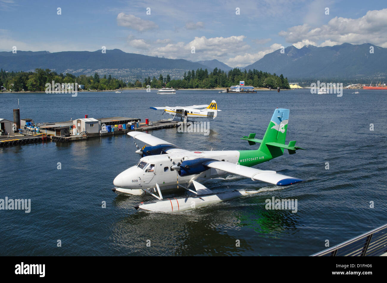 Wasserflugzeug Hafen Downtown Vancouver BC Stockfoto