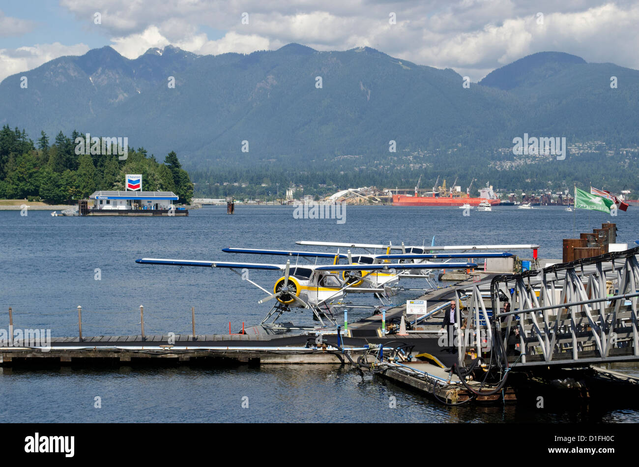 Wasserflugzeug Hafen Downtown Vancouver BC Stockfoto