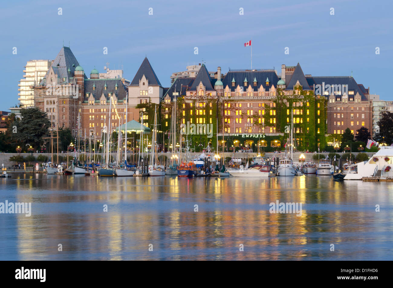 Das historische Hotel der Kaiserin auf Victoria Harbour Vancouver Island, British Columbia Stockfoto