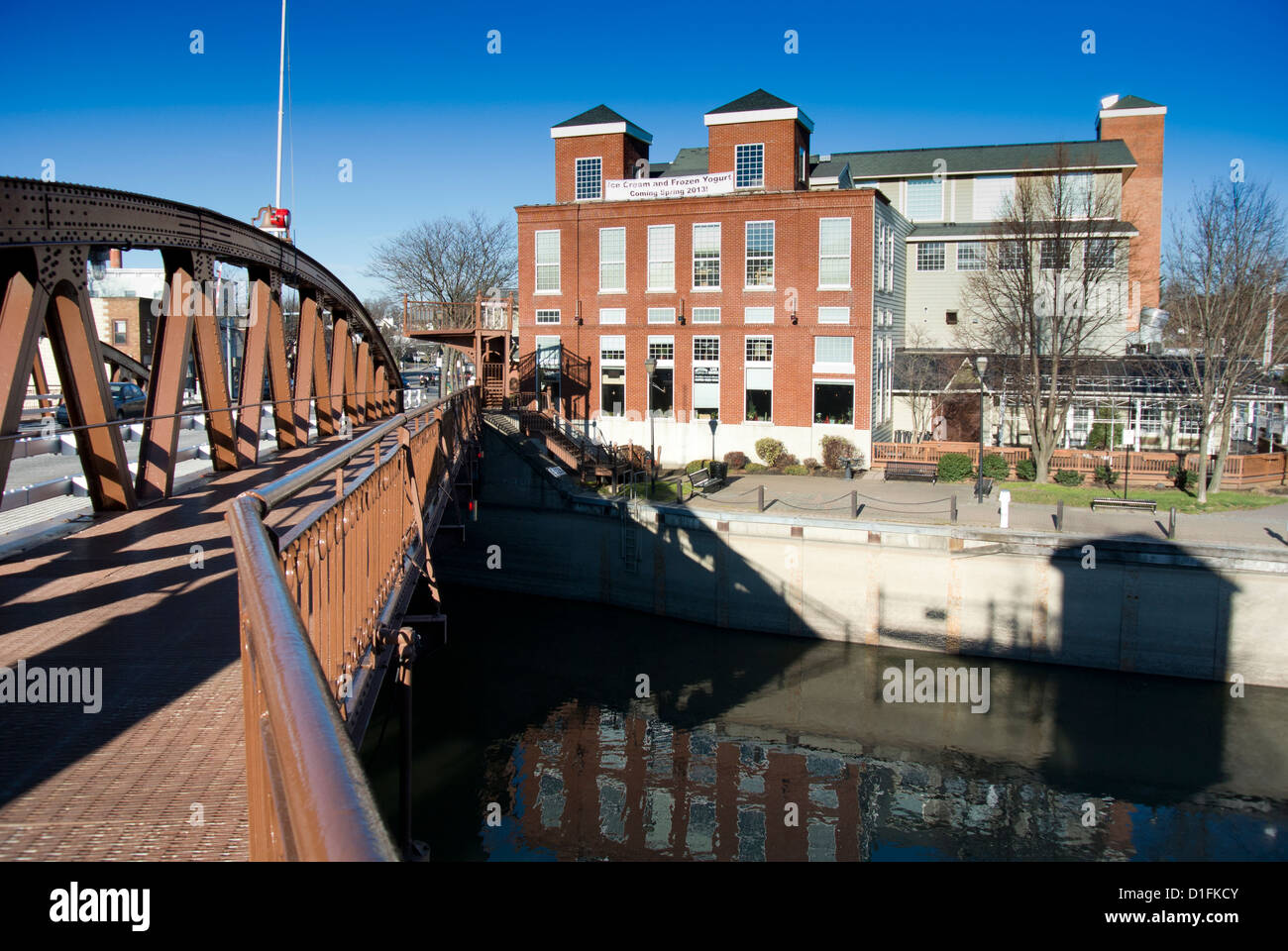 Heben Sie Brücke über den Erie-Kanal. Stockfoto