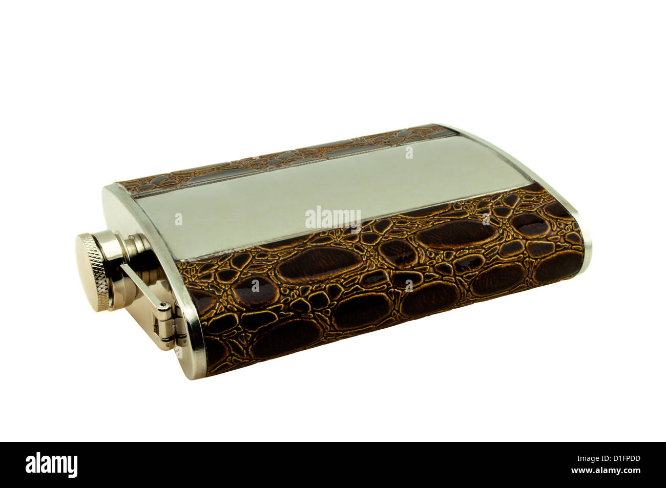 Kolben für Alkohol isoliert auf weißem Hintergrund Stockfoto