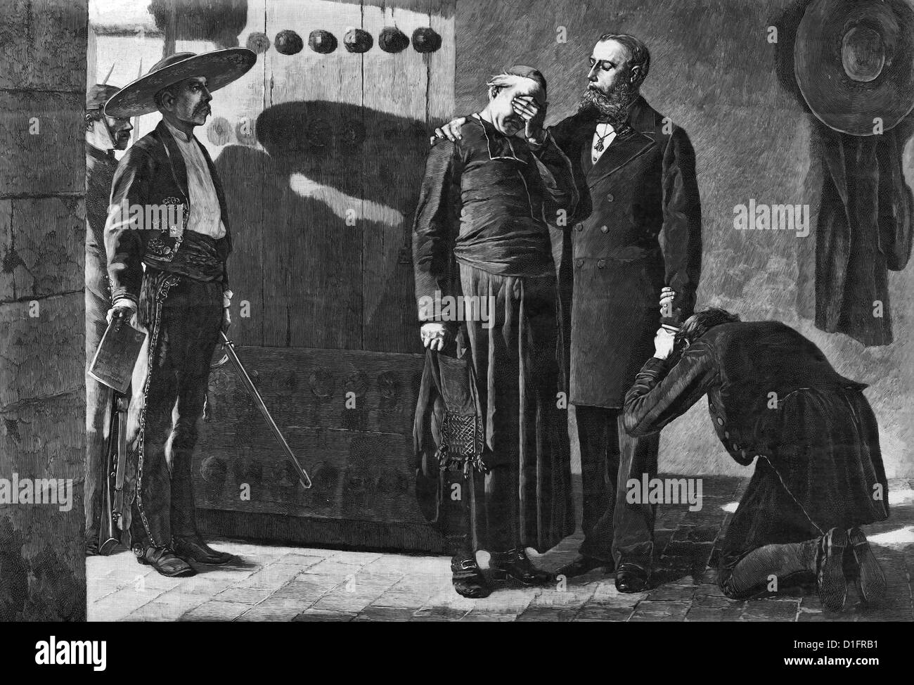 Maximilian, Kaiser von Mexiko beenden seiner Gefängniszelle für den Ort der Ausführung, 1867 Stockfoto