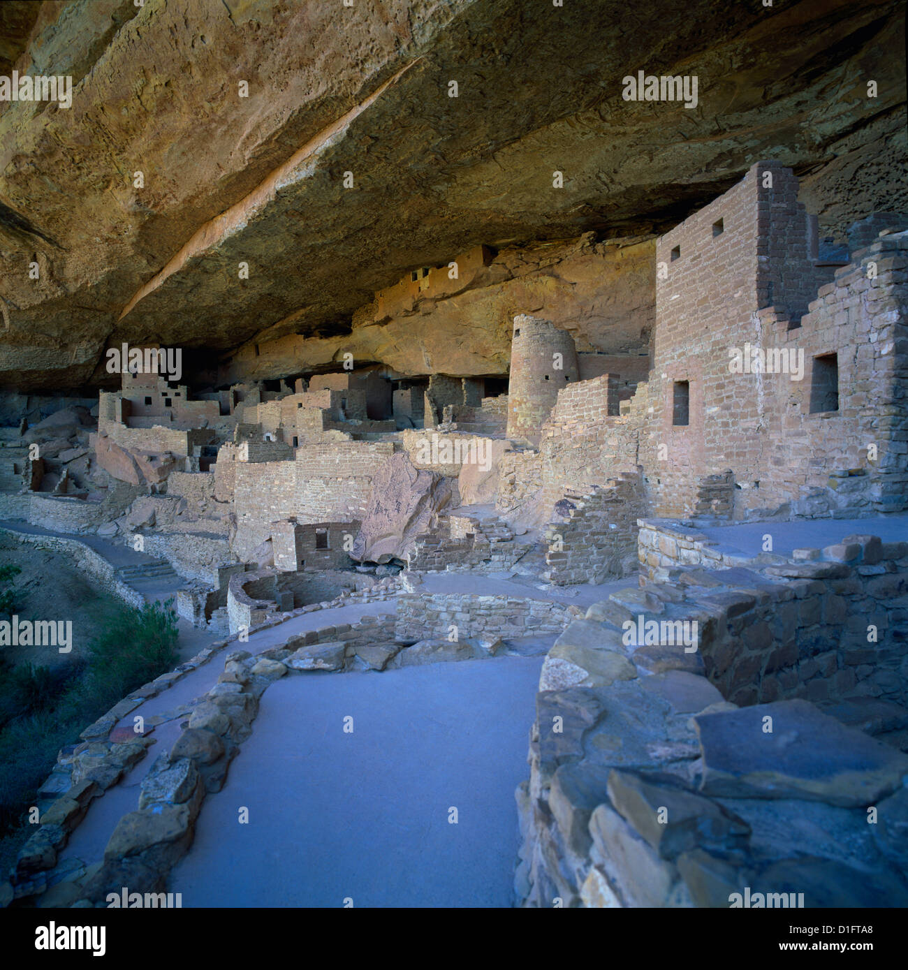 Mesa Verde Nationalpark, Colorado, USA - Cliff Palace, ein Ancestral Pueblo Anasazi aka Wohnung und Ruinen Stockfoto