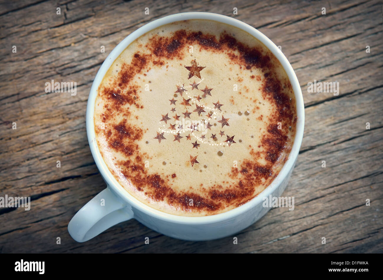 Weihnachts-cappuccino Stockfoto