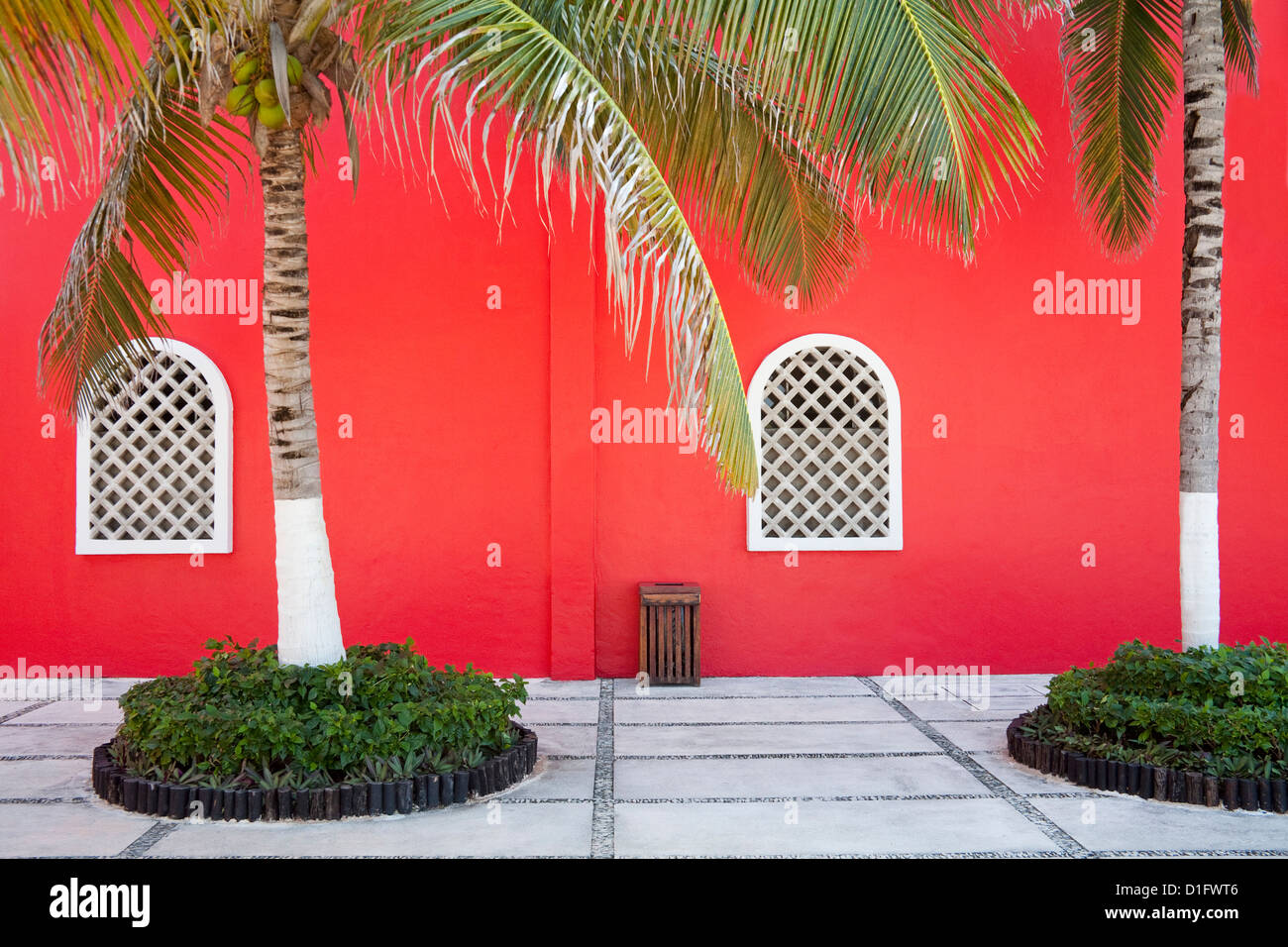 Architekturdetail im Hafen Costa Maya, Quintana Roo, Mexiko, Nordamerika Stockfoto