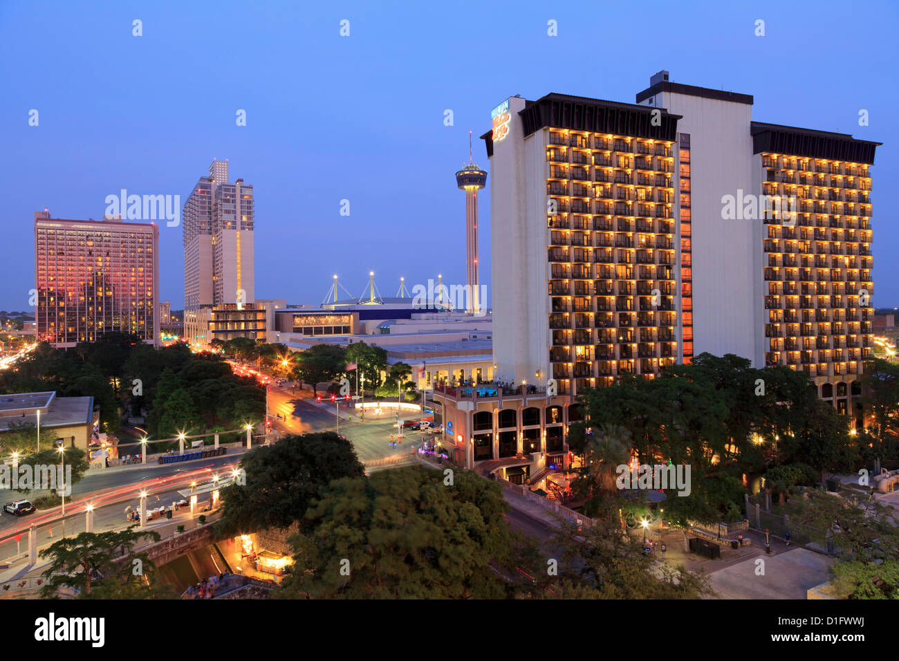 Die Skyline der Innenstadt, San Antonio, Texas, Vereinigte Staaten von Amerika, Nordamerika Stockfoto