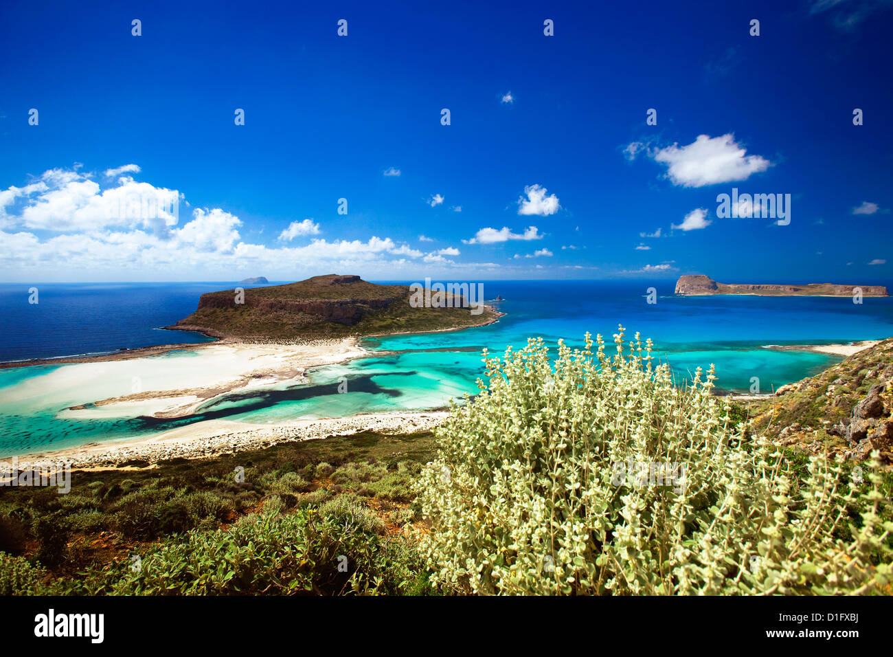 Balos Beach, Gramvousa, Kreta, griechische Inseln, Griechenland, Europa Stockfoto
