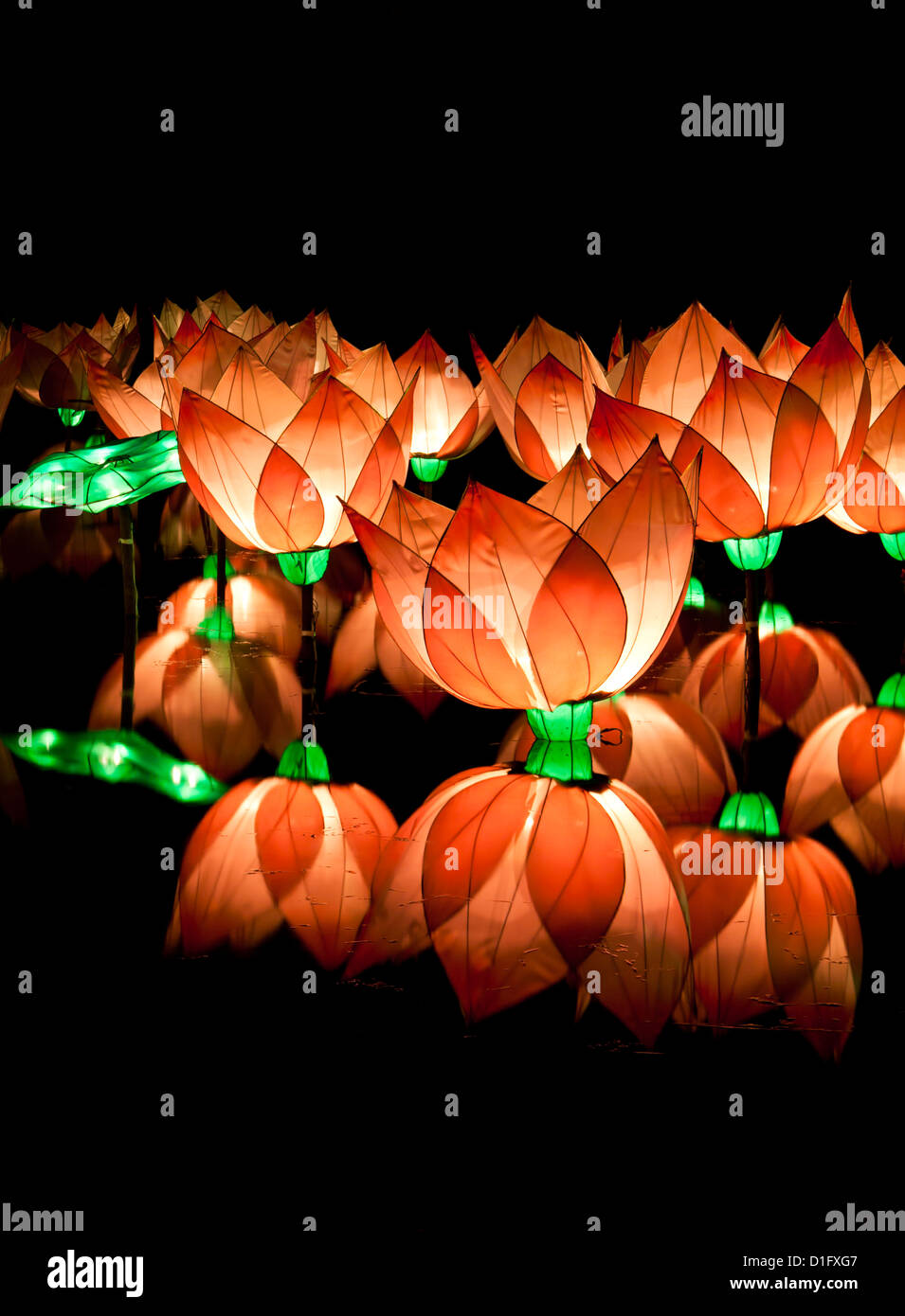 Chinesische Lotus Laternen für traditionelle chinesische Neujahr zu feiern. Stockfoto