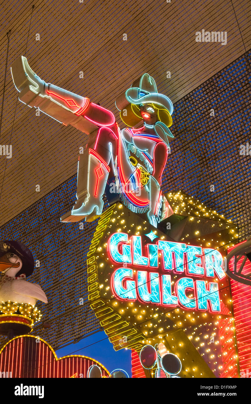 Glitter Gulch Casino und der Fremont Street Experience, Las Vegas, Nevada, Vereinigte Staaten von Amerika, Nordamerika Stockfoto