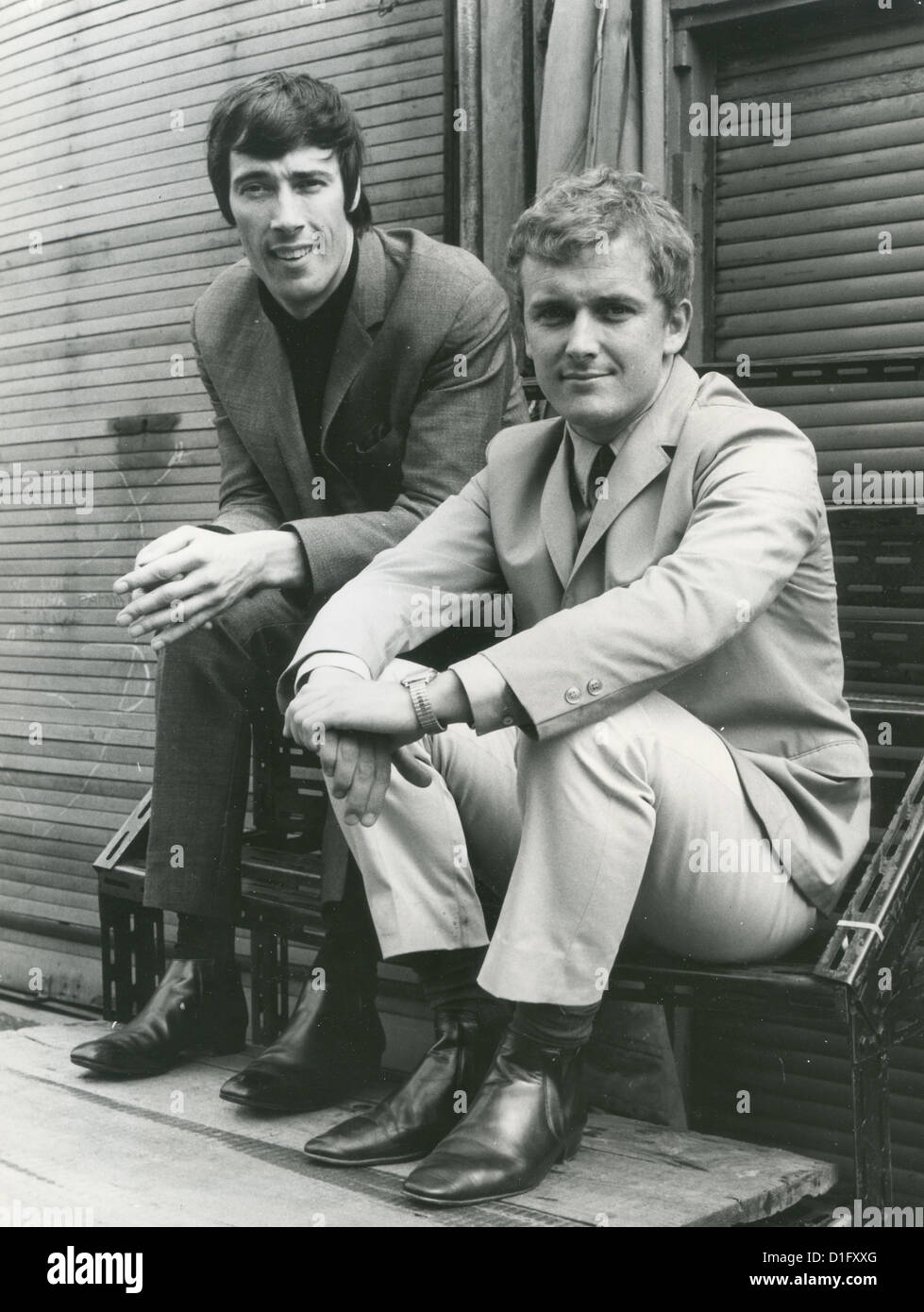 DAVID und JONATHAN UK pop-Duo im Januar 1966 mit Roger Cook auf der linken Seite und Roger Greenaway. Stockfoto