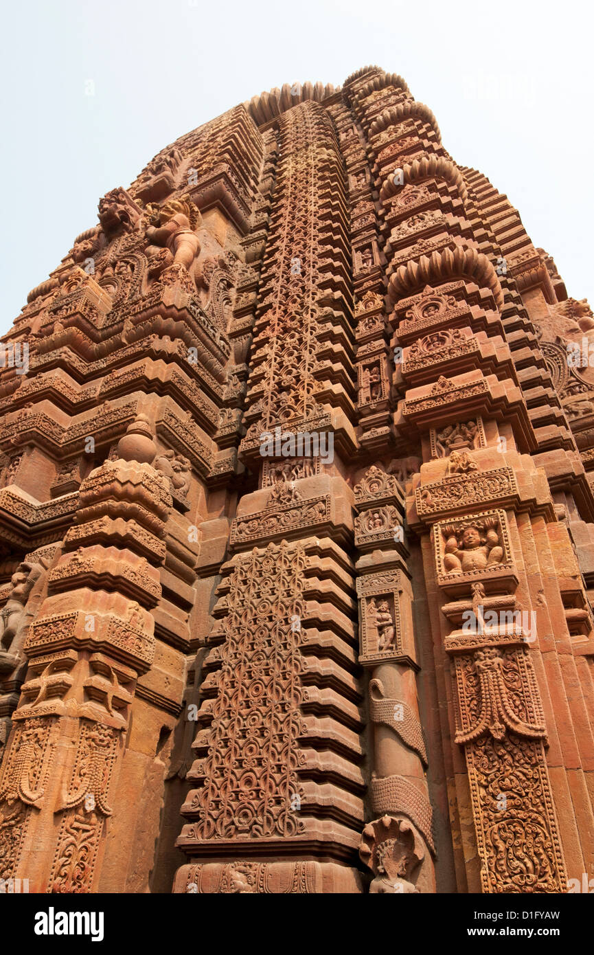 Geschnitzte Vimula des 10. Jahrhunderts Muktesvara Tempels, ein frühes Beispiel der Nagara Architektur, Bhubaneshwar, Orissa, Indien Stockfoto