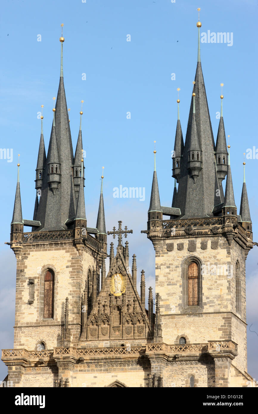 Teynkirche am Altstädter Ring, Prag, Tschechische Republik, Europa Stockfoto