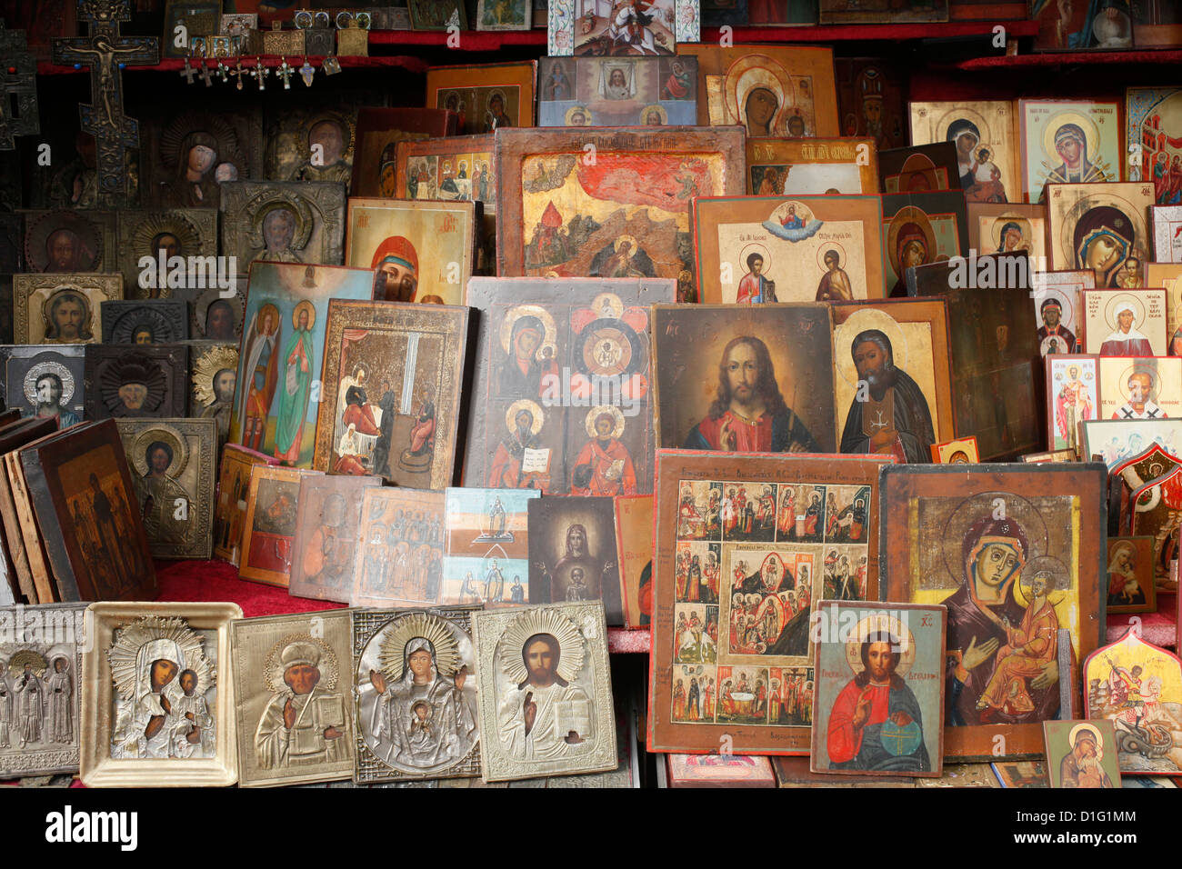 Orthodoxe Ikonen, St. Petersburg, Russland, Europa Stockfoto