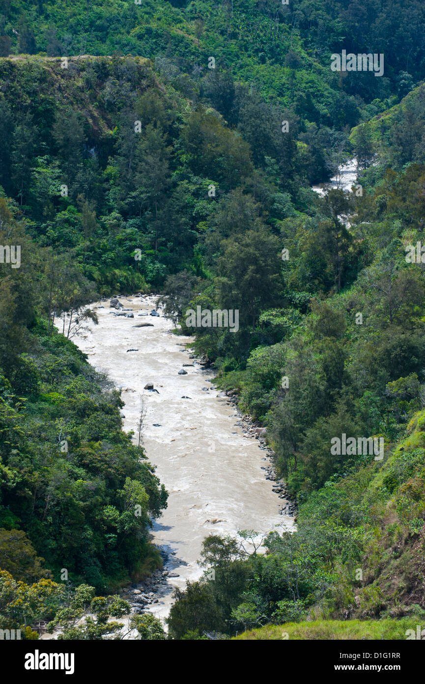 Highland Landschaft zwischen Mount Hagen und Enya, Hochland, Papua-Neuguinea, Pazifik Stockfoto