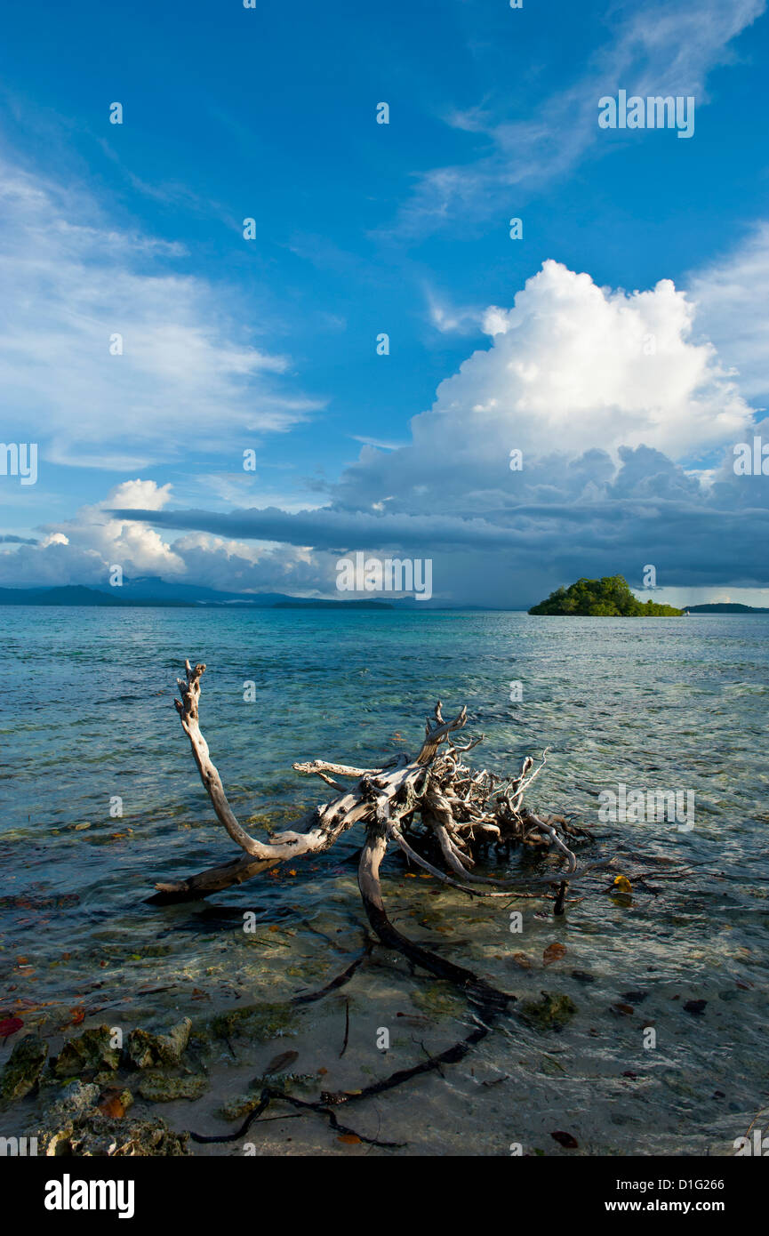 Riesige Wolkenformationen über dem Marovo Lagune, Salomonen, Pazifik Stockfoto