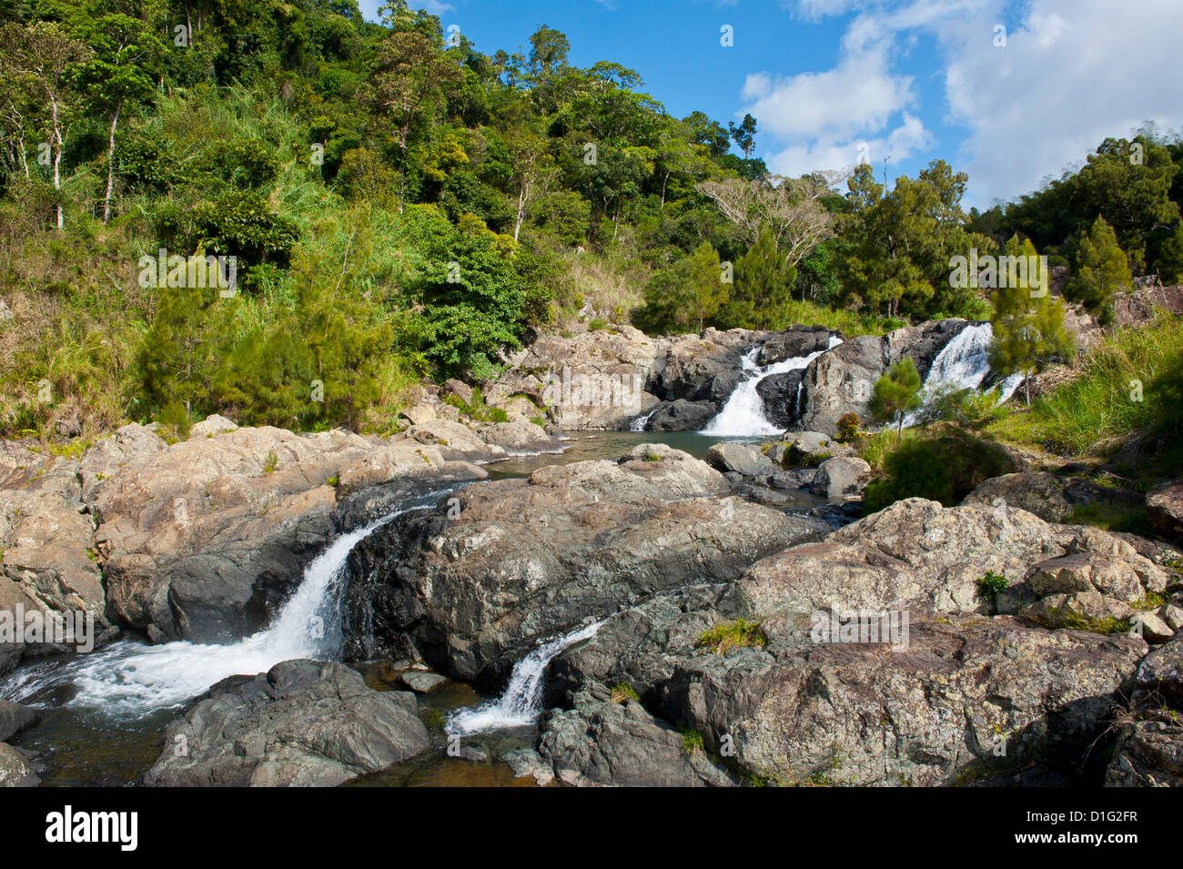 Wasserfälle von Ciu an der Ostküste von Grande Terre, Neukaledonien, Melanesien, Südsee, Pazifik Stockfoto