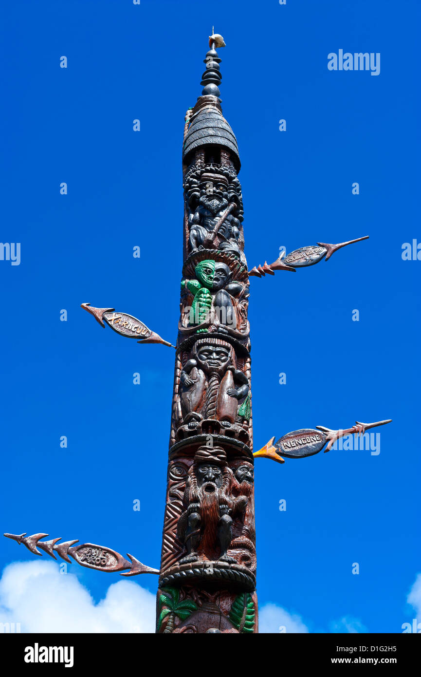 Traditionelle Holzschnitzerei in Noumea, Neukaledonien, Melanesien, Südsee, Pazifik Stockfoto