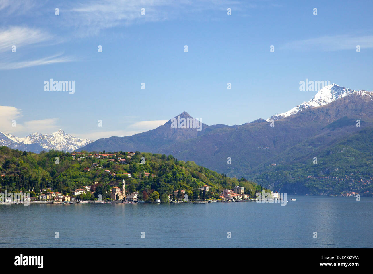 Tremezzo und Cadenabbia in Frühlingssonne, Comer See, Lombardei, italienische Seen, Italien, Europa Stockfoto