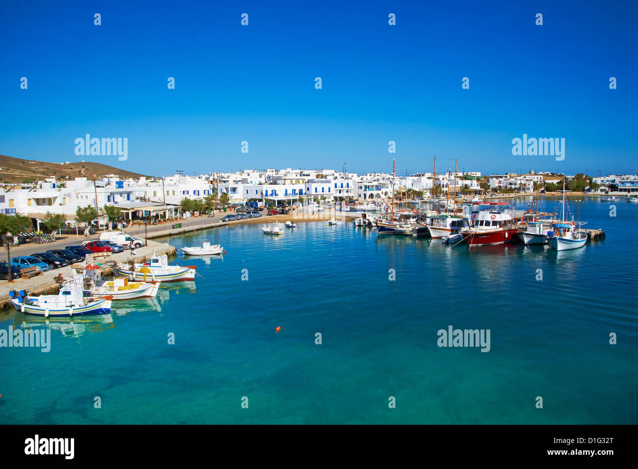 Hafen, Kastro, Antiparos, Paros, Cyclades, Aegean, griechische Inseln, Griechenland, Europa Stockfoto