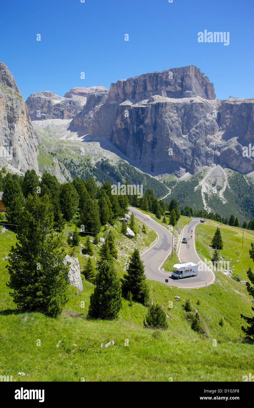 Sellajoch, Trient und Bozen Provinzen, Dolomiten, Italien, Europa Stockfoto