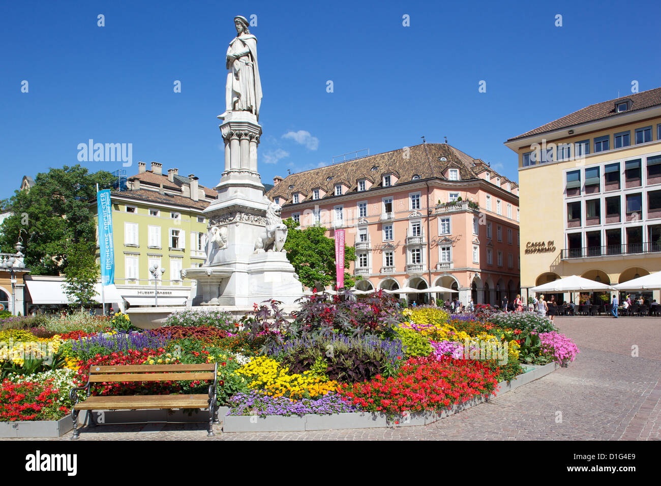 Walther-Denkmal, Walther Platz, Bozen, Provinz Bozen, Trentino-Alto Adige, Italien, Europa Stockfoto