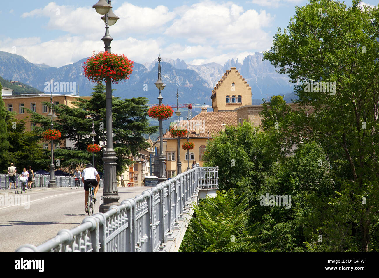 Ponte Talferwiesen, Bozen, Provinz Bozen, Trentino-Alto Adige, Italien, Europa Stockfoto