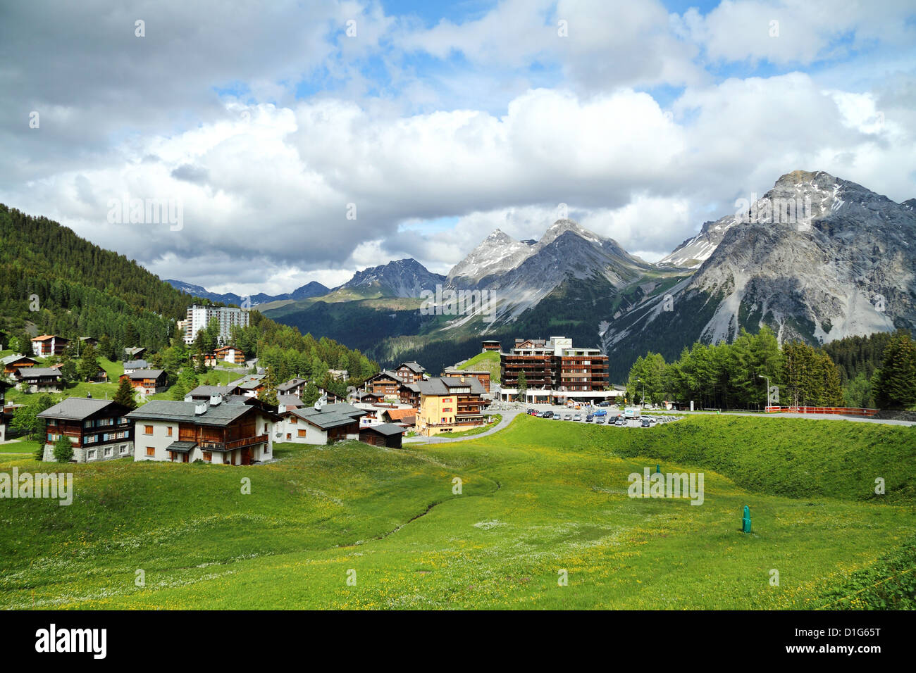 Blick über Arosa in der Schweiz Stockfoto
