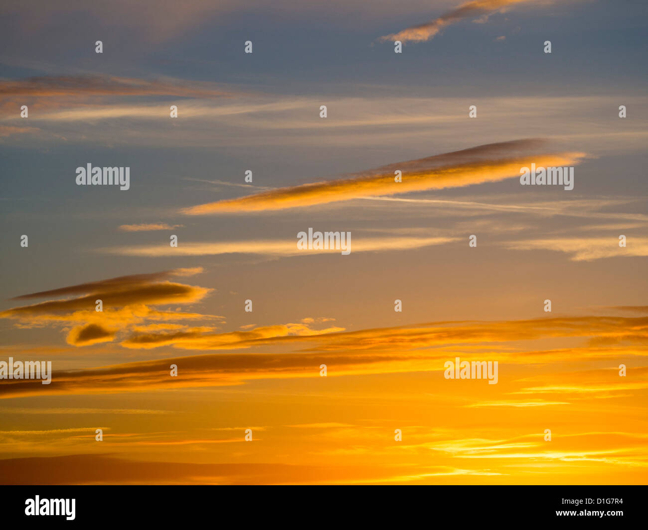 Sonnenuntergang über Loughborough, Leicestershire, UK. Stockfoto