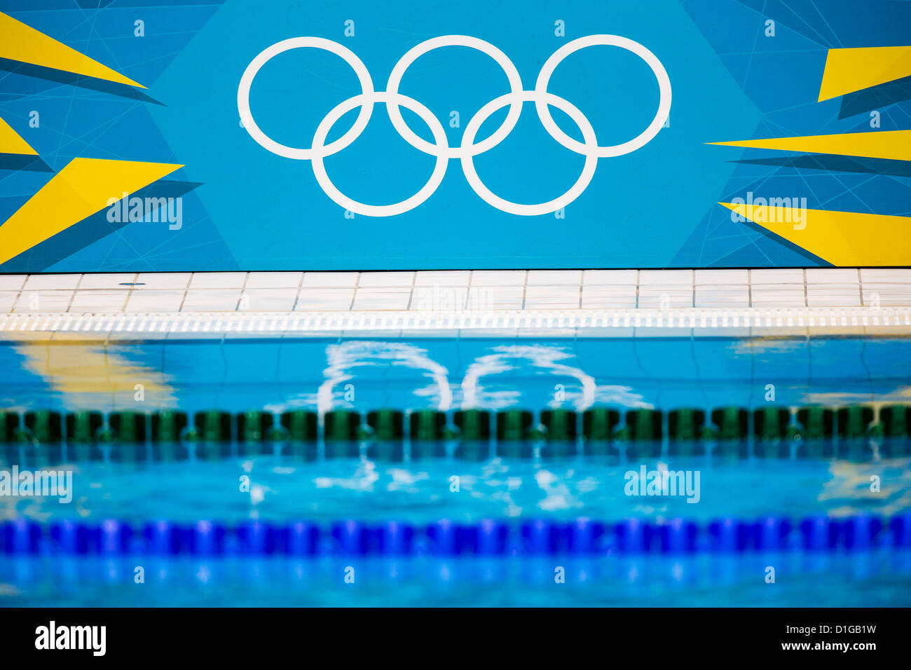 Swimming Pool auf die Olympischen Sommerspiele 2012, London, England. Stockfoto
