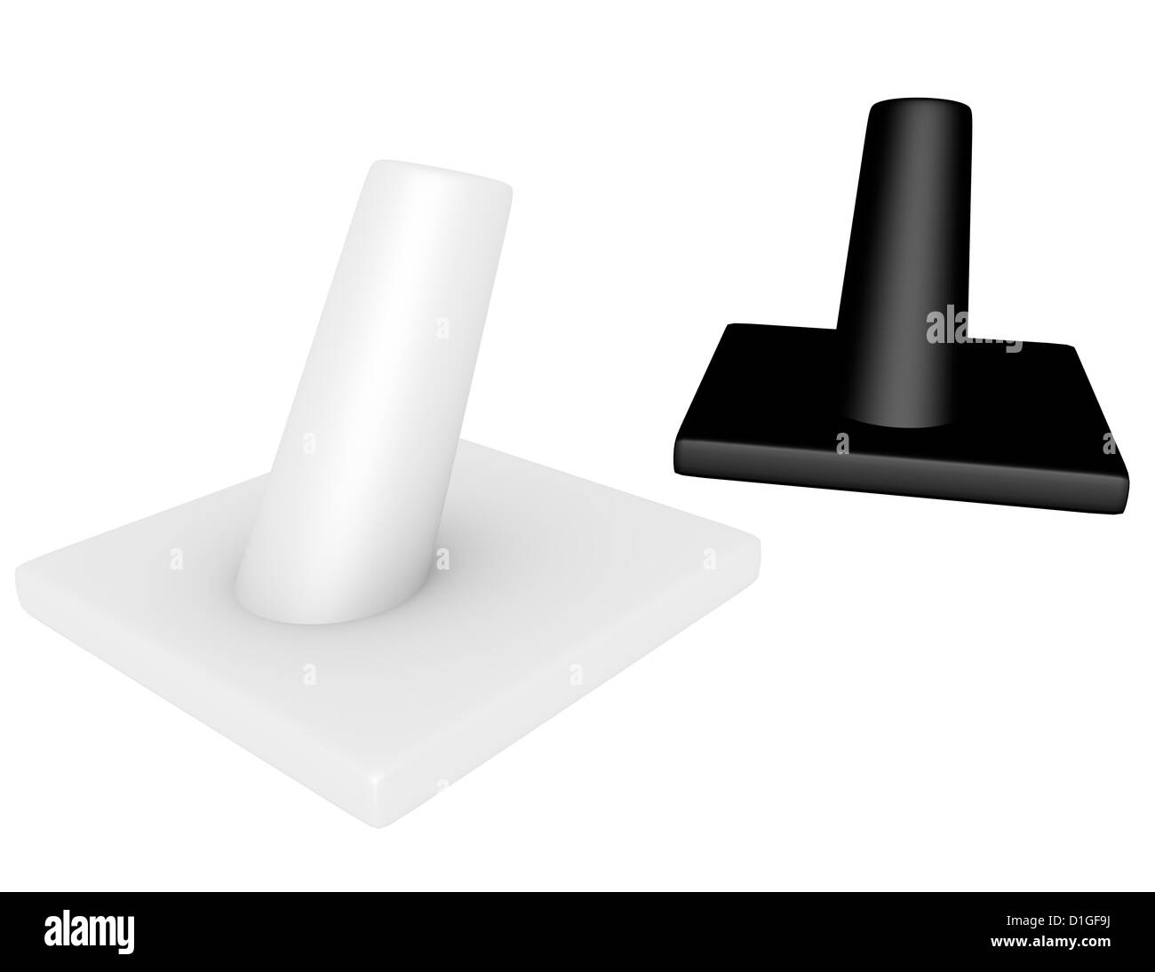 3D Rendering eines Paares von Ring steht Stockfoto