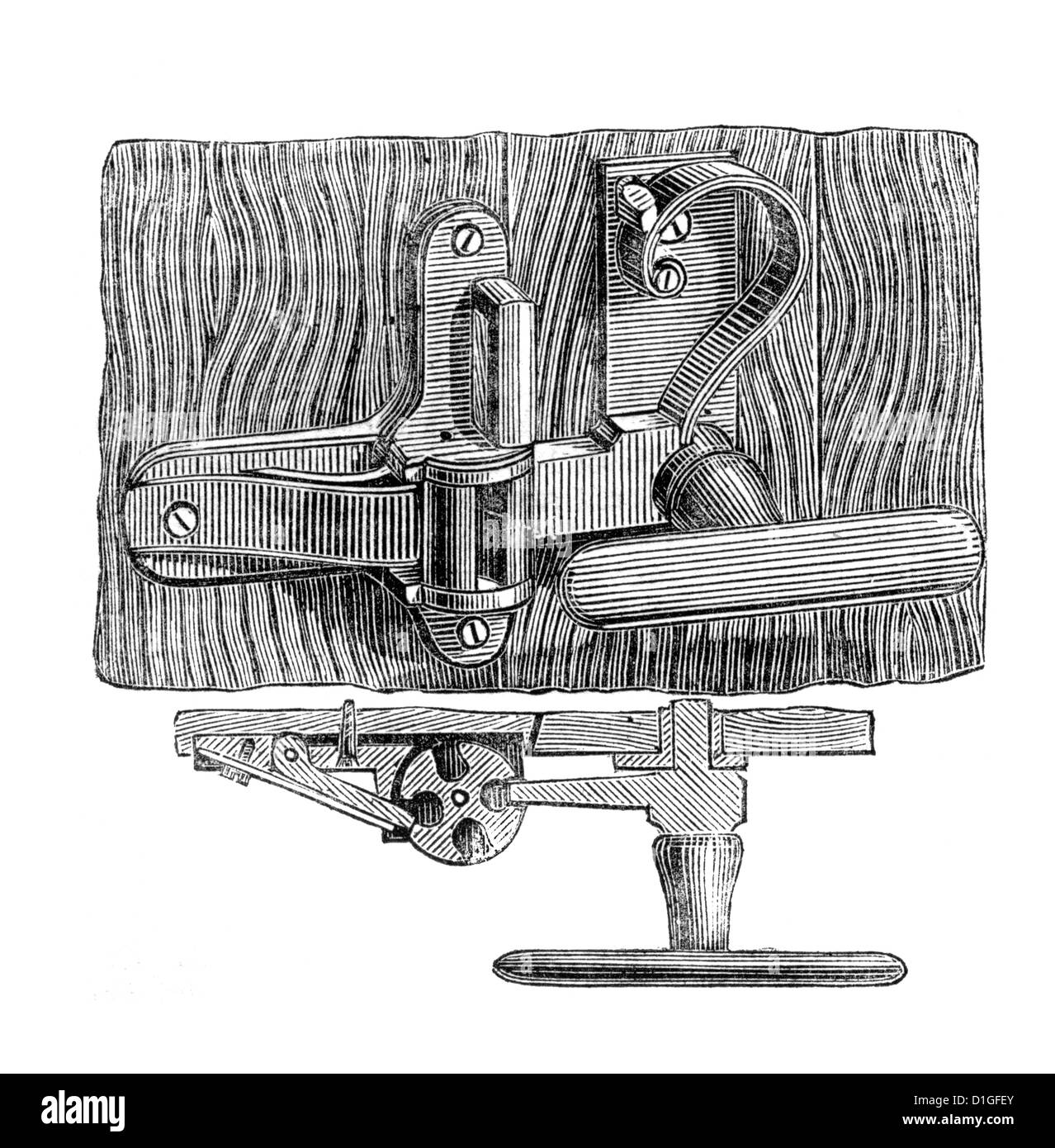 Antike Ursprünge in Holzschnitt Bild 1872 feine Vintage Kunstwerk Stockfoto