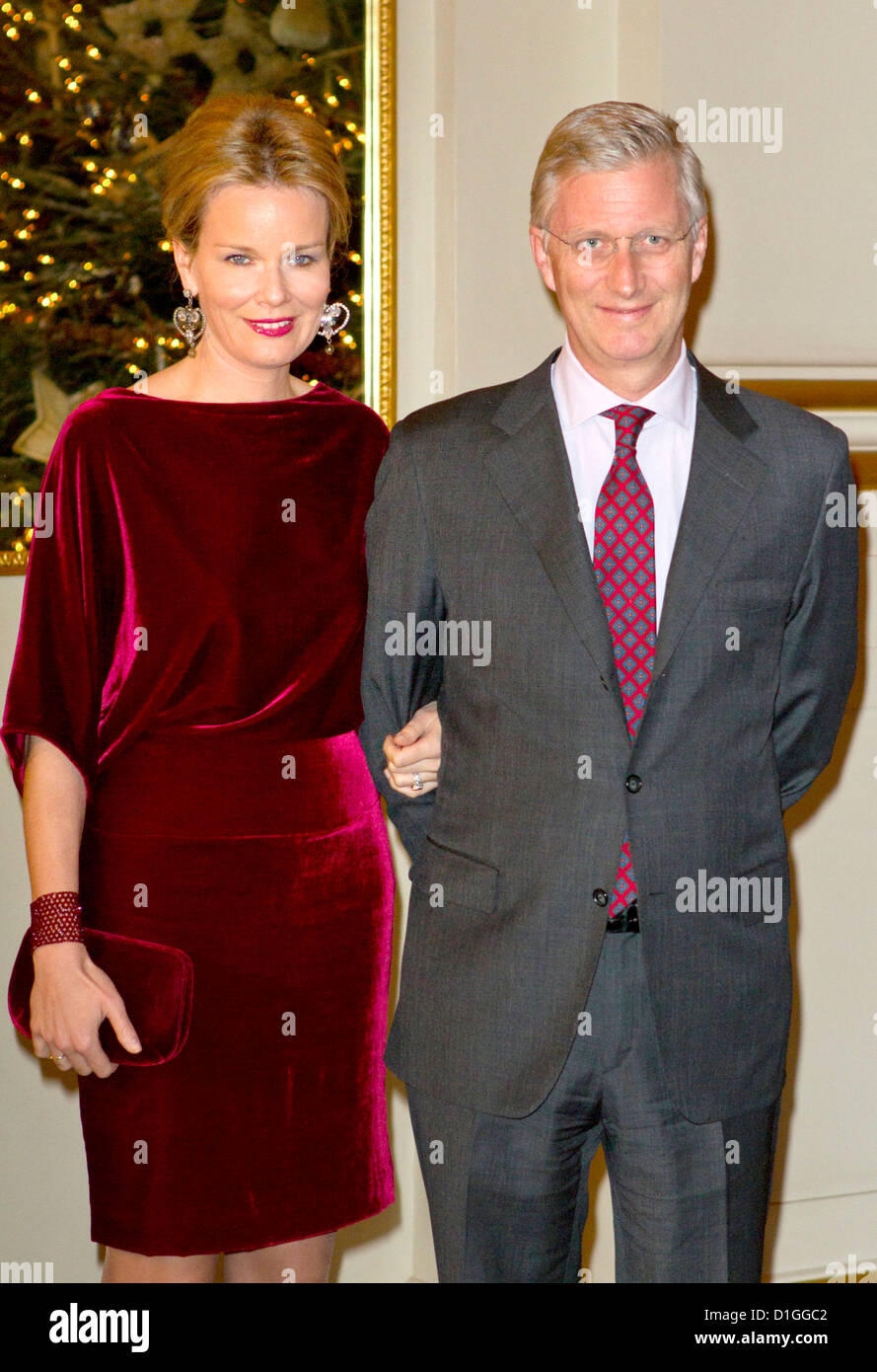 Prinz Philippe und Prinzessin Mathilde von Belgien besuchen das Weihnachtskonzert im königlichen Palast in Brüssel, 19. Dezember 2012. Foto: Patrick van Katwijk / Niederlande und Frankreich, Stockfoto