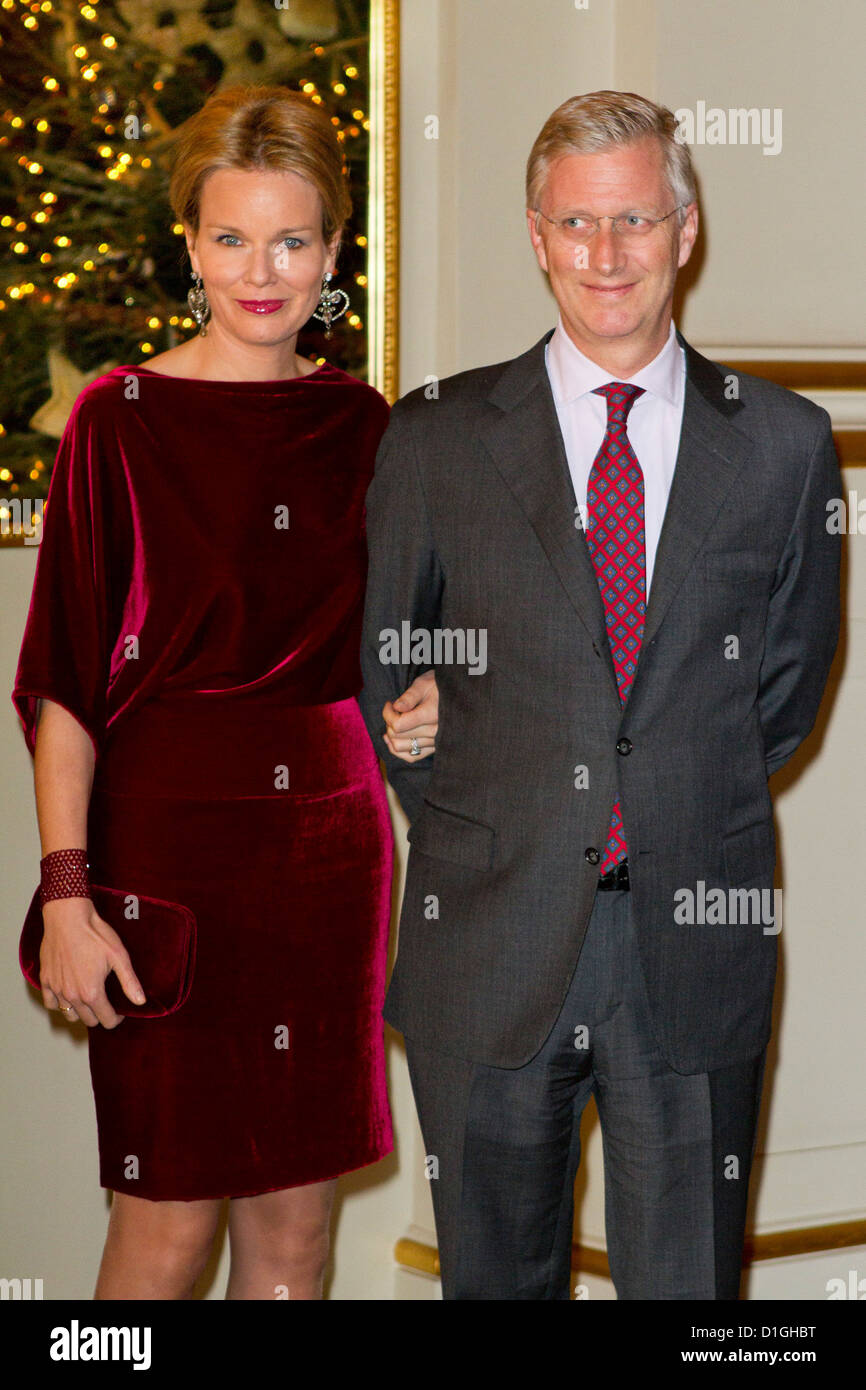 Prinz Philippe und Prinzessin Mathilde von Belgien besuchen das Weihnachtskonzert im königlichen Palast in Brüssel, 19. Dezember 2012. Foto: Patrick van Katwijk Niederlande Stockfoto