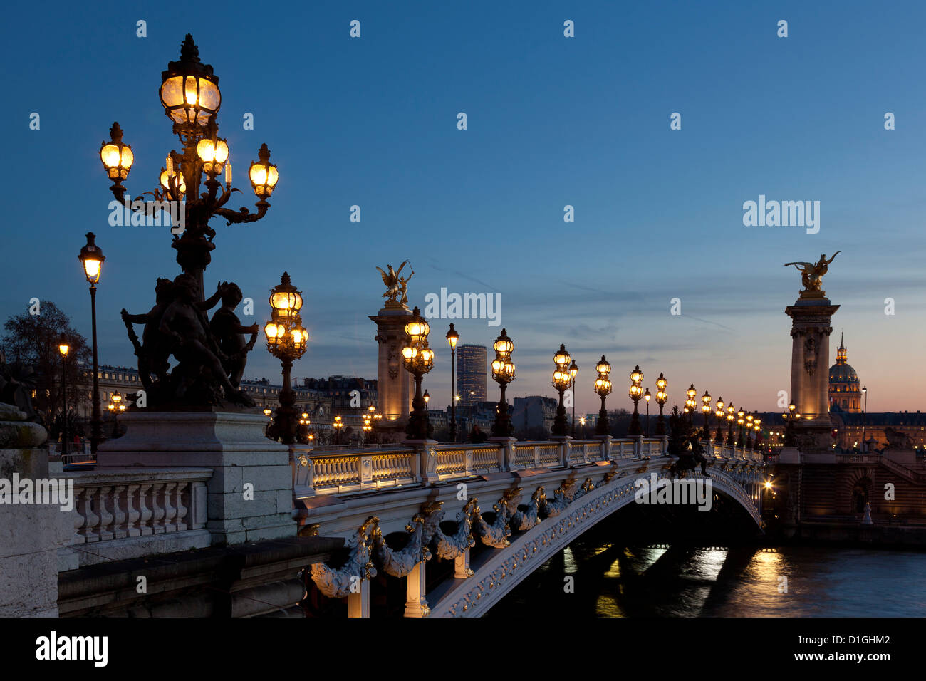 Alexander III Brücke, Paris, Frankreich Stockfoto
