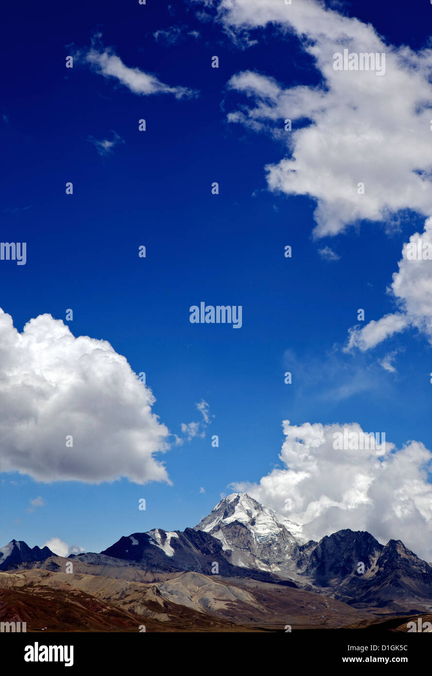 Berg Huayna Potosi, Calahuyo, Cordillera Real, Bolivien, Anden, Südamerika Stockfoto