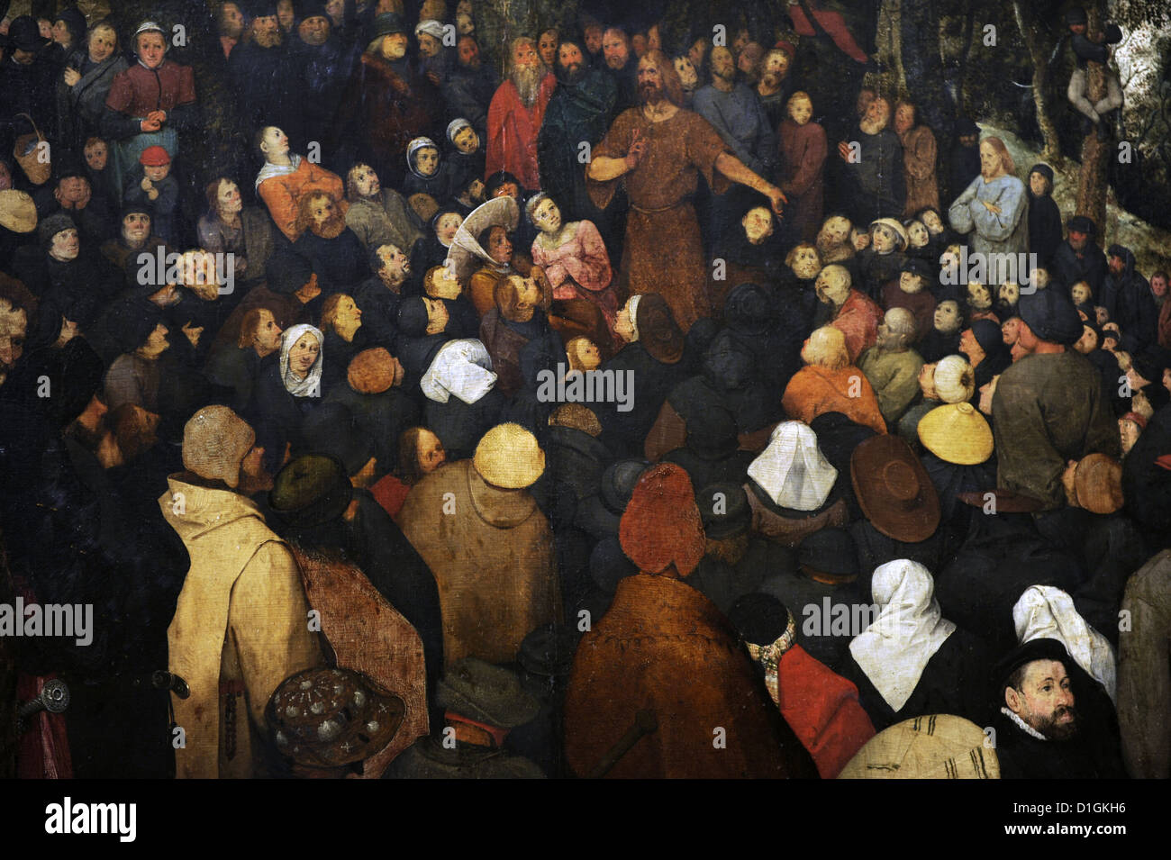 Pieter Brueghel der ältere (c.1525-1569). Flämischer Maler. Die Predigt des Heiligen Johannes des Täufers. Museum der bildenden Künste. Budapest. Stockfoto
