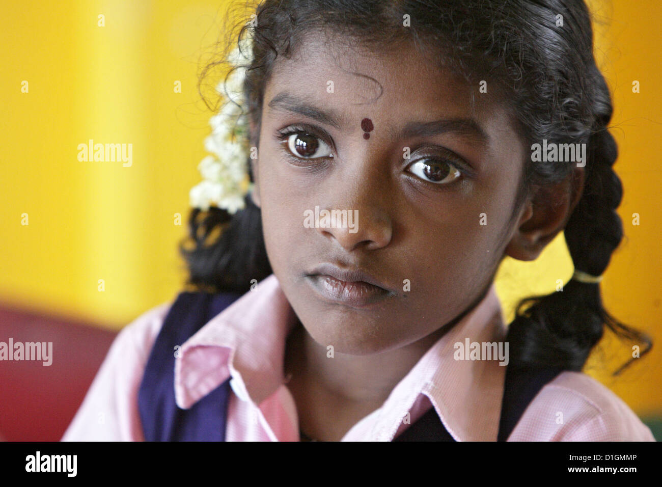 Mettupalayam, Indien, Portrait eines Mädchens Stockfoto