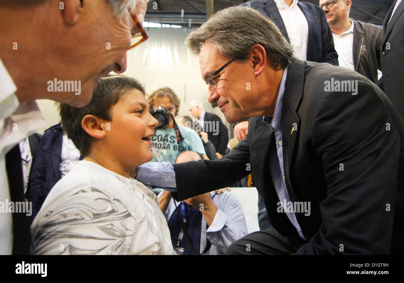 Mataro, Spanien, Artur Mas Politiker während einer Wahlveranstaltung der Partei CIU Stockfoto