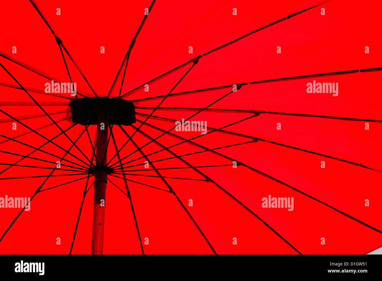 Roten Regenschirm in der Nähe von Vientiane, Laos, Indochina, Südostasien, Asien Stockfoto